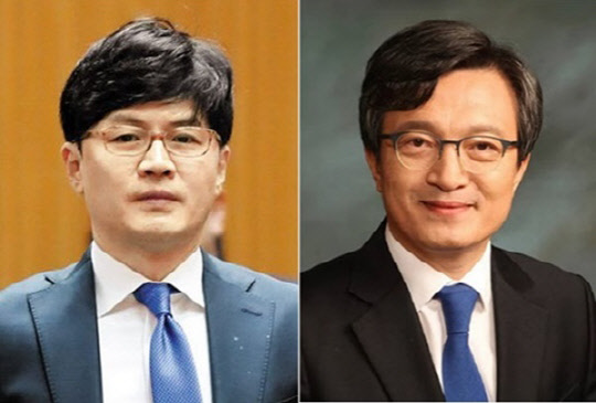 한동훈(왼쪽) 법무부 장관과 김의겸 더불어민주당 의원. <연합뉴스, 김의겸 의원실 제공>